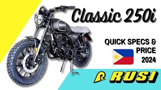 Rusi Classic 250i  Quick Technical Specifications amp Price  2024 [upl. by Halford]