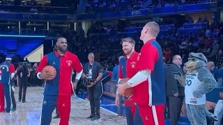 Nikola Jokic  Lebron James and Luka Doncic Pregame Warming up  NBA ALL STAR 2024 [upl. by Sixele700]