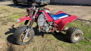 1985 ATC250R vintage flat track racer with a hondaline short course kit A look of it as I found it [upl. by Derry128]