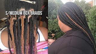 DOING SOME SMALL MEDIUM BOX BRAIDS  quotTUTORIALquot [upl. by Greenleaf165]