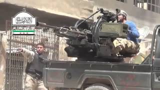 Syrian Rebels Technical with ZU232 in Aleppo [upl. by Llerahs]