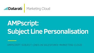 How to Personalise Subject Lines using AMPscript in Salesforce Marketing Cloud [upl. by Eiramanel]