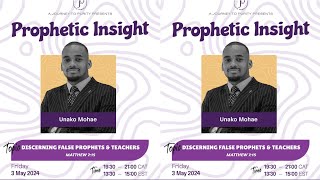 Prophetic Insight  Minister Unako Mohae [upl. by Livvie]