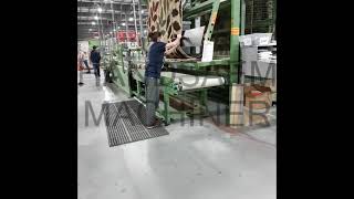 Semi automatic width cutting of woven carpet [upl. by Nylaf177]