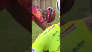 Egan Bernal Chaotic crash at Tour of Hungry shorts shortvideo Groewenegan sprint win [upl. by Myrt27]