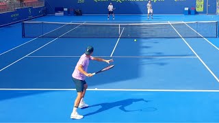 Roger Federer Practice Court Level View 2021 [upl. by Anahsahs]