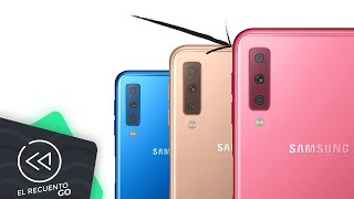 Samsung presenta smartphone con triple cámara Galaxy A7 2018  El Recuento Go [upl. by Rasaec958]