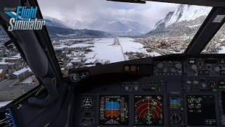 MSFS 2020  PMDG 737  Innsbruck RNP Z 26 approach and landing [upl. by Laynad]