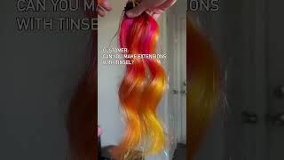 Hair by Jessie Marie Studio  Tinsel Clip in Human Hair Extensions  Sunset Ombre diyhaircolor [upl. by Frannie]