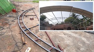 Making a curved metal roofing  arch model shed work  Galaxy fabrication [upl. by Anilah]