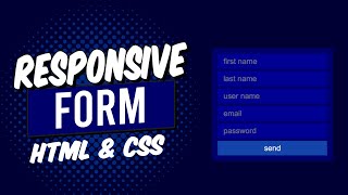 responsive form using html and css  عمل تصميم متجاوب [upl. by Abbotson]