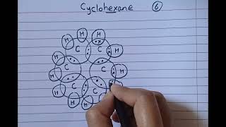 Trick to draw electron dot structure for cyclohexane [upl. by Aikkan957]