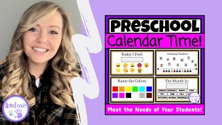 Digital Calendar Time Morning Meeting for Preschool and Special Education Life Skills [upl. by Rosco436]