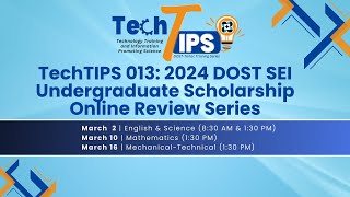 𝐌𝐀𝐓𝐇𝐄𝐌𝐀𝐓𝐈𝐂𝐒  DOSTSEI Undergraduate Scholarship Online Review Series  Session 3 March 10 [upl. by Revolc]