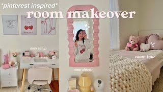 ULTIMATE AESTHETIC ROOM MAKEOVER ⭐️🩰 pinterest inspired transformation ✨ [upl. by Marve]