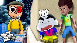 GTA5 Kicko amp Shinchan Fight With Evil Nobita amp play Mega Ramp to Save Franklin [upl. by Nymrak]