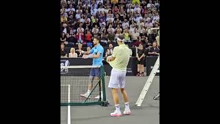 Novak Djokovic funny dance during exhibition match against Grigor Dimitrov in Sofia [upl. by Ipoillak]