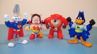 1992 McDONALDS LOONEY TOONS DC SUPER FRIENDS SET OF 4 HAPPY MEAL FULL COLLECTION VIDEO REVIEW [upl. by Ynaiffit]