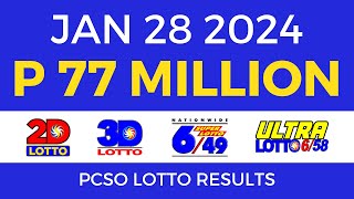 Lotto Result January 28 2024 9pm PCSO [upl. by Newman32]