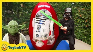 GIANT EGG SURPRISE OPENING Star Wars The Force Awakens Toys Kids Video [upl. by Yerroc]