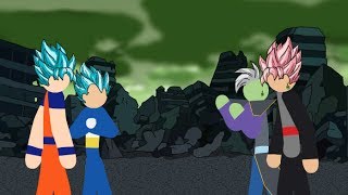 Goku and Vegeta VS Black and Zamasu Stick Fight [upl. by Spiegel]