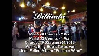 BILLINDA  Line Dance mit Linda Fellers Song quotBilly Bobs Texasquot [upl. by Yliah]