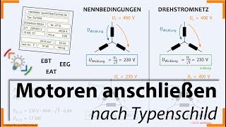 Aufgabe 008  Motortypenschild  Motor richtig anschließen  Stern Dreieck  Elektroniker [upl. by Llerehs795]