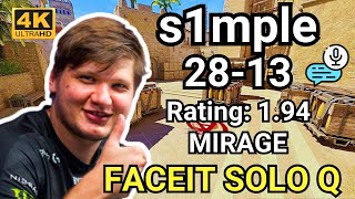 s1mple 2813 Solo Q vs D0cC Mirage  Sep 13 2024 cs2 pov [upl. by Seugirdor686]