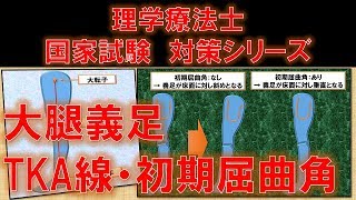 【重要】大腿義足の異常歩行が分かる！大腿義足のTKA線・初期屈曲角 ～No 118 理学療法士国家試験対策 シリーズ～ [upl. by Oxford]