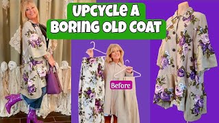 How To Upcycle An Old Coat With Floral Appliques and Ruffles [upl. by Amek584]