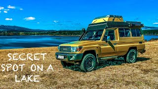 Beautiful view of lake overnighter  Overland Toyota Landcruiser Adventure [upl. by Eidua]