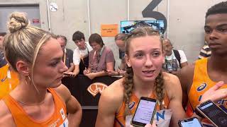 Femke Bol talks after her fall in 2023 Mixed Relay 4 x 400 1st in English then in Dutch [upl. by Annaet]