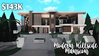 Bloxburg Modern Hillside Mansion  Speedbuild  143K  Exterior Only [upl. by Culosio345]