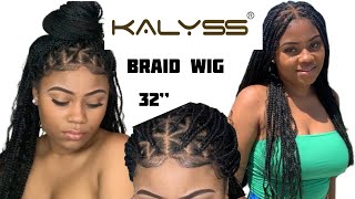 Knotless Box Braided Wigs with Curls  Kalysswigs [upl. by Aehsel]