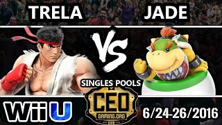 CEO 2016 Smash 4  PG  Trela Ryu Vs Jade Bowser Jr SSB4  Smash Wii U [upl. by Nioe]