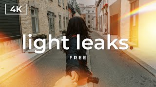 LIGHT LEAKS for Free in 4K  Video Overlays [upl. by Anaugahs]