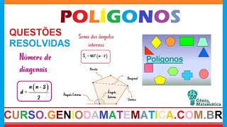 Exercícios de Diagonais soma Ângulos internos e externos de Polígono regular [upl. by Nodnerb682]