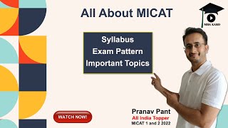 All About MICAT  Exam Pattern  Syllabus  Important Topics  Cutoff  MBA Karo [upl. by Aible948]