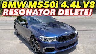 2019 BMW M550i 44L V8 Dual Exhaust w RESONATOR DELETE [upl. by Eulau444]