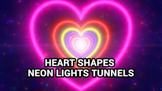 4K Heart Shapes Neon Lights Tunnels  VJ Loops Valentines Day Pack [upl. by Nail]