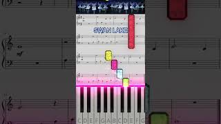 How to play Swan Lake  Tchaikovsky EASY Piano tutorial amp Score [upl. by Atiraj]