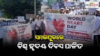 Walkathon Held In Sambalpur For World Heart Day  Khabar Odisha [upl. by Kenzi409]