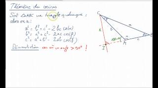 Ma2 Trigonométrie  Théorème du cosinus [upl. by Snashall908]