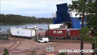 Finnsirius amp Finncanopus Loading and unloading in Långnäs 25 08 2024 Åland Long haul truck [upl. by Buckden113]