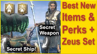 Assassins Creed Odyssey  Best New DLC Items amp Perks  New Zeus Set  All Engravings  All Ostrakas [upl. by Kreit750]