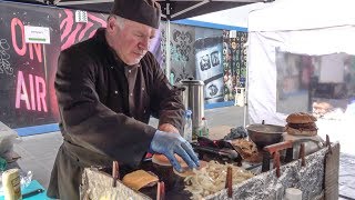 Double Burgers Plus Cheese Traditional English Street Food London Soho [upl. by Ahseele]