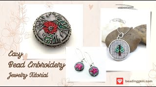 Easy Minimalist Bead Embroidery Jewelry Tutorial [upl. by Singband534]