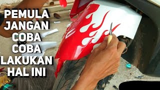 Cara Membuat Bola Api di Ujung Spakbor Cutting Lansung di Body Motor  cara pasang skotlet motor [upl. by Hoyt]