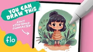 You Can Draw This Storybook Style Character in PROCREATE  Step by Step Procreate Tutorial [upl. by Negaet780]