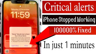 quotHomequot Would Like to Send You Critical Alert  How to Fix  How to Manage Critical Alerts in iPhone [upl. by Lexi414]